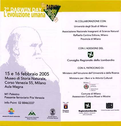 Locandina Seconda Darwin Day l'evoluzione umana