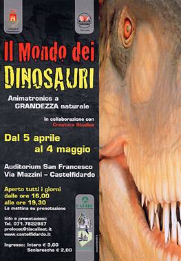 Locandina per la mostra Il Mondo dei Dinosauri