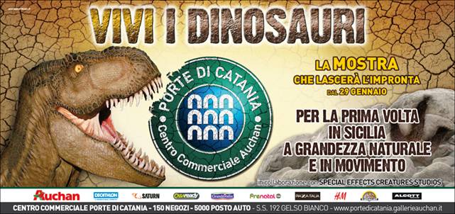 pubblicità per l'evento Vivi Dinosauri